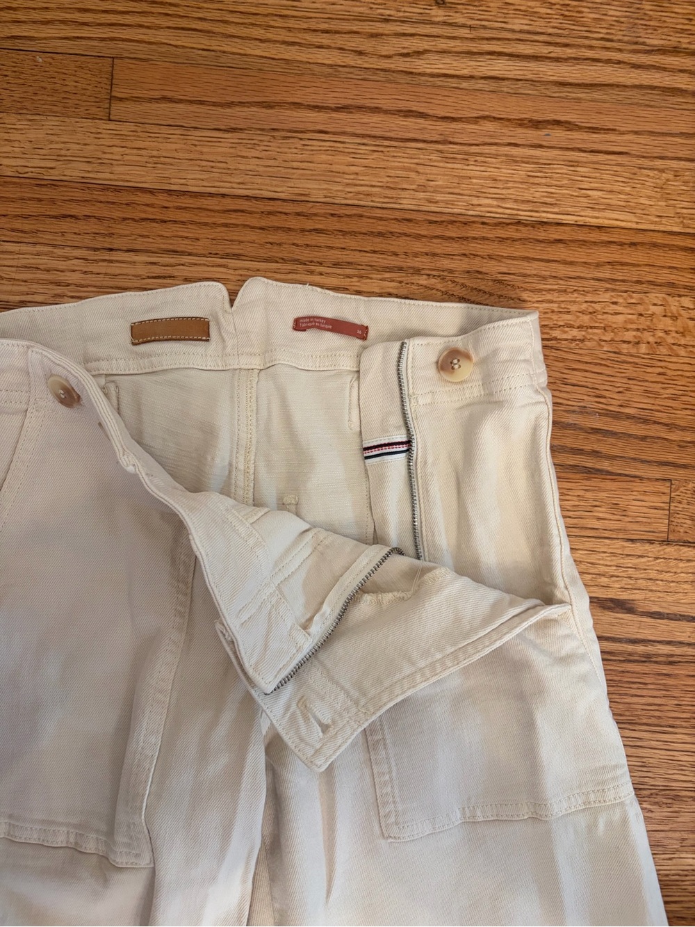 Pilcro Wide-Leg High-Rise Pants in Cream - Picture 3 of 6